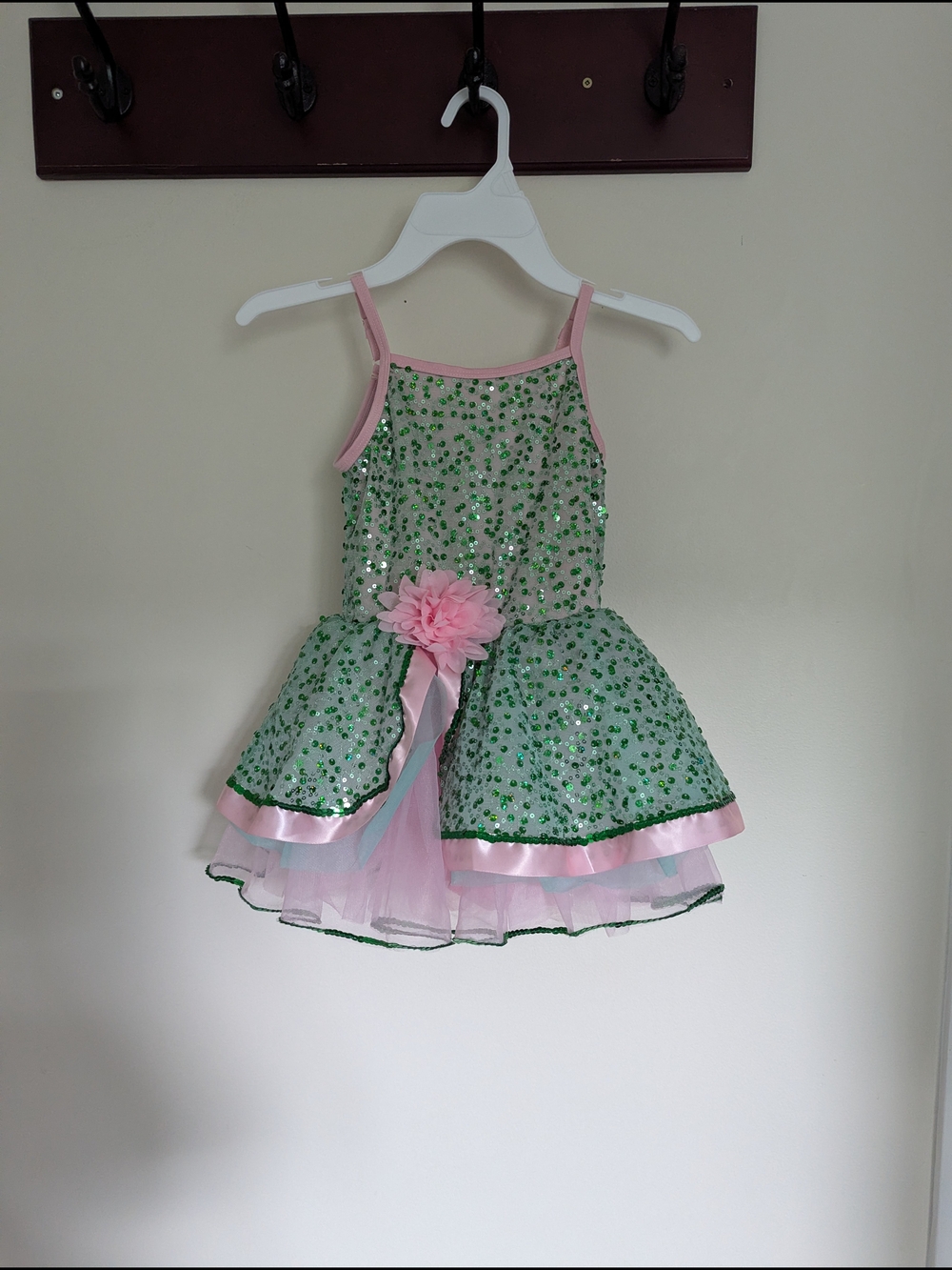 Pink & Green Sequin Tutu Dress - Kids Costume
